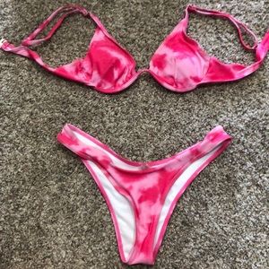Pink tie-dye bathing suit!!